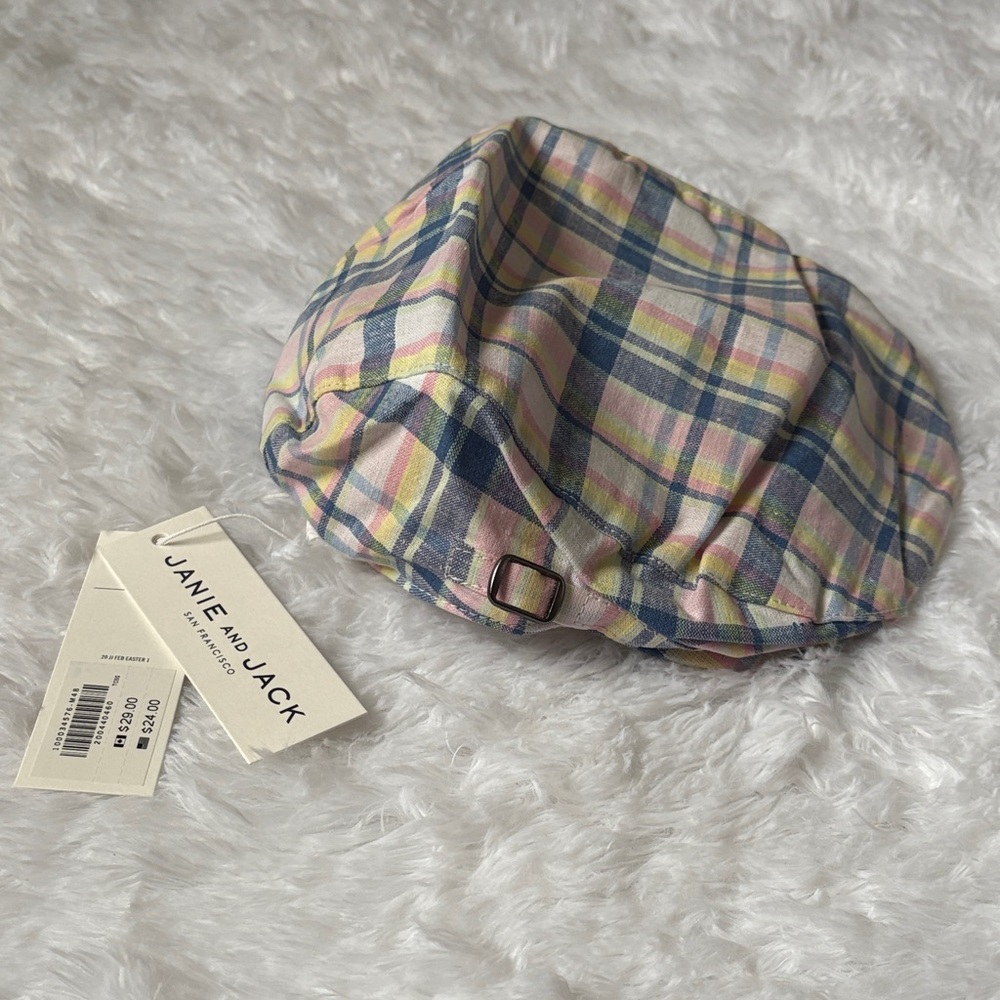 NWT Janie And Jack Plaid Easter Line Size 2 To 3 Kids Hat